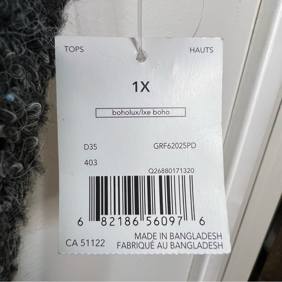 George Grey Knit Turtleneck Tunic Hi Low Hem Sweater Size 1X - Picture 7 of 9